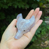 Agate Geode Wolf Carving
