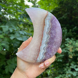 XL Amethyst and Agate Crescent Moon