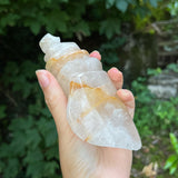 Hematoid Quartz Conch Carving