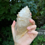 Hematoid Quartz Conch Carving
