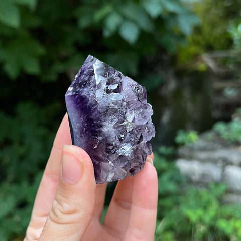 Polished "Grape Jelly" Amethyst & Agate Point