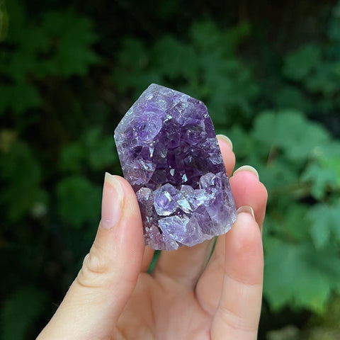 Polished "Grape Jelly" Amethyst & Agate Point