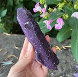 New Find Purple Fluorite Over Candle Quartz Specimen