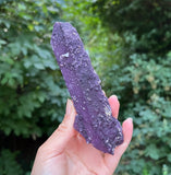 New Find Purple Fluorite Over Candle Quartz Specimen