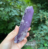New Find Purple Fluorite Over Candle Quartz Specimen