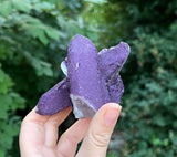 New Find Purple Fluorite Over Candle Quartz Specimen