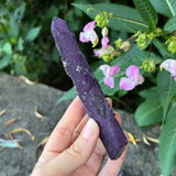 New Find Purple Fluorite Over Candle Quartz Specimen
