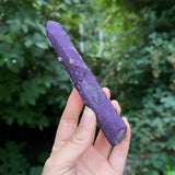 New Find Purple Fluorite Over Candle Quartz Specimen