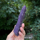 New Find Purple Fluorite Over Candle Quartz Specimen