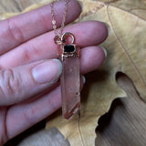 Hematite Quartz Copper & Rose Gold Necklace