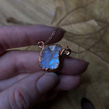 Moonstone Castle Quartz Copper & Rose Gold Necklace