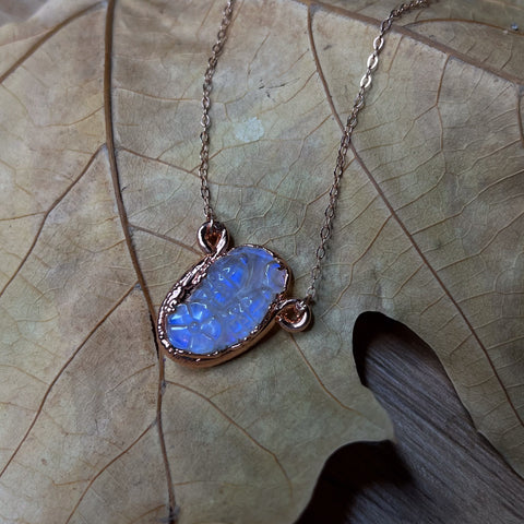 Moonstone Castle Quartz Copper & Rose Gold Necklace