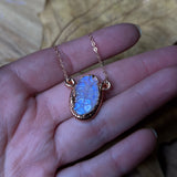 Moonstone Castle Quartz Copper & Rose Gold Necklace