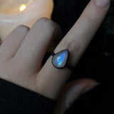 Creature Ring - Rainbow Moonstone Copper Ring (Size 9)