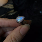 Creature Ring - Rainbow Moonstone Copper Ring (Size 9)