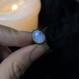 Creature Ring - Rainbow Moonstone Copper Ring (Size 6.5)