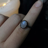 Creature Ring - Rainbow Moonstone Copper Ring (Size 7)