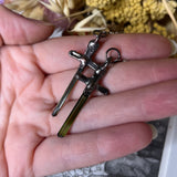 5cm Green Tourmaline Sword Earrings