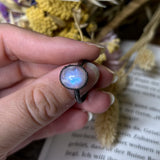 Rainbow Moonstone Ring Size 7