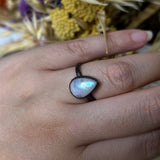Rainbow Moonstone Ring Size 9