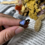 Rainbow Moonstone Shell Ring Size 8.5