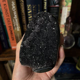 4" "Black Galaxy" Amethyst Cut Base Specimen