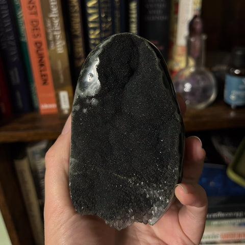 4.1" "Black Galaxy" Amethyst Cut Base Specimen
