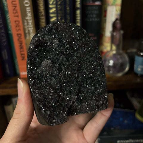3.5" "Black Galaxy" Amethyst Cut Base Specimen