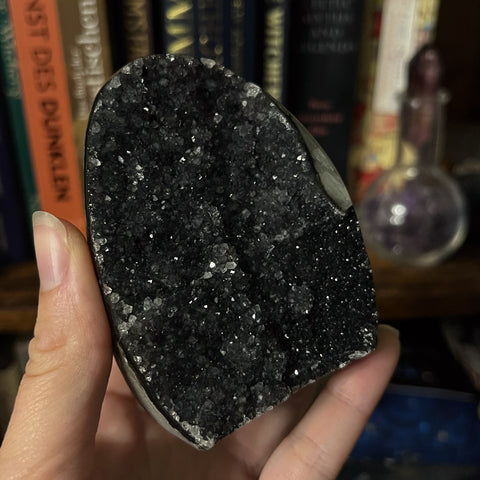 3.5" "Black Galaxy" Amethyst Cut Base Specimen