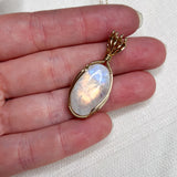 Rainbow Moonstone Wire Wrapped Necklace