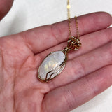 Rainbow Moonstone Wire Wrapped Necklace