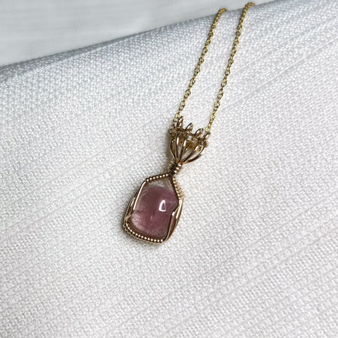 California Tourmaline Wire Wrapped Necklace