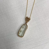 Etched Ukranian Heliodor Wire Wrapped Necklace