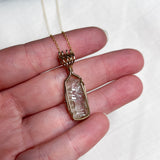 Etched Ukranian Heliodor Wire Wrapped Necklace