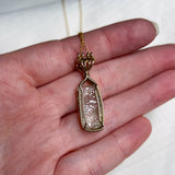 Etched Ukranian Heliodor Wire Wrapped Necklace