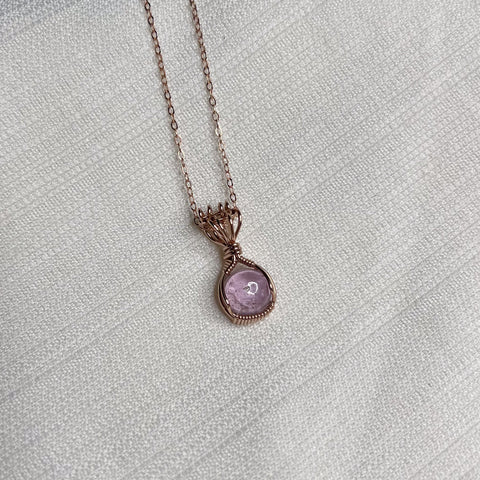 Kunzite Wire Wrapped Necklace
