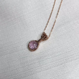 Kunzite Wire Wrapped Necklace