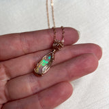 Ethiopian Opal Wire Wrapped Necklace