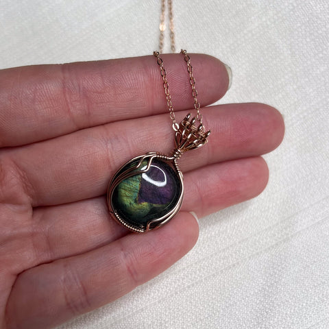 Spectrolite Wire Wrapped Necklace