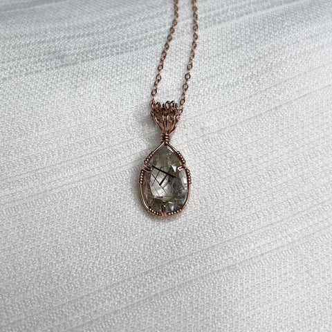 Rutilated Quartz Wire Wrapped Necklace