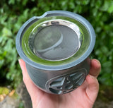 Loose Incense & Resin Burner "Pentacle" Grey Soapstone