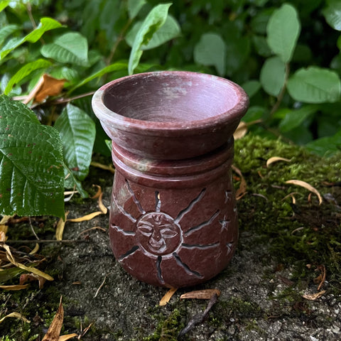 Oil Burner/Diffuser "Sun & Moon" Soapstone