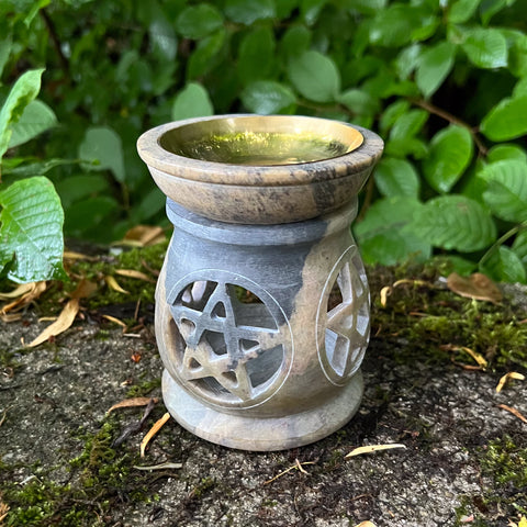 Oil Burner/Diffuser "Pentacle" Soapstone