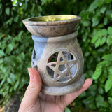 Oil Burner/Diffuser "Pentacle" Soapstone