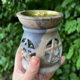 Oil Burner/Diffuser "Pentacle" Soapstone