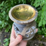 Oil Burner/Diffuser "Pentacle" Soapstone