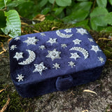 Tarot/Trinket Box "Moon & Stars" Blue Velvet