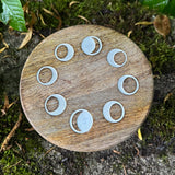 Small Wooden Altar Table "Moon Phases"
