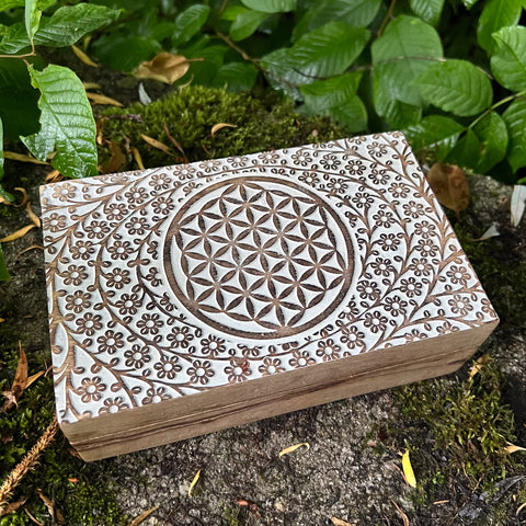 Wooden Jewelry Box "Flower of Life"