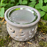 Dual Oil & Incense Burner "Moons & Stars" Soapstone